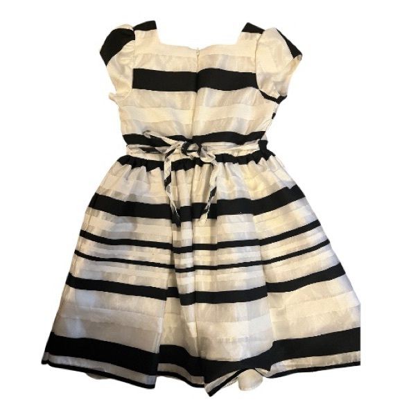 Rare Editions Black and White Striped Formal Dress - Picture 2 of 4